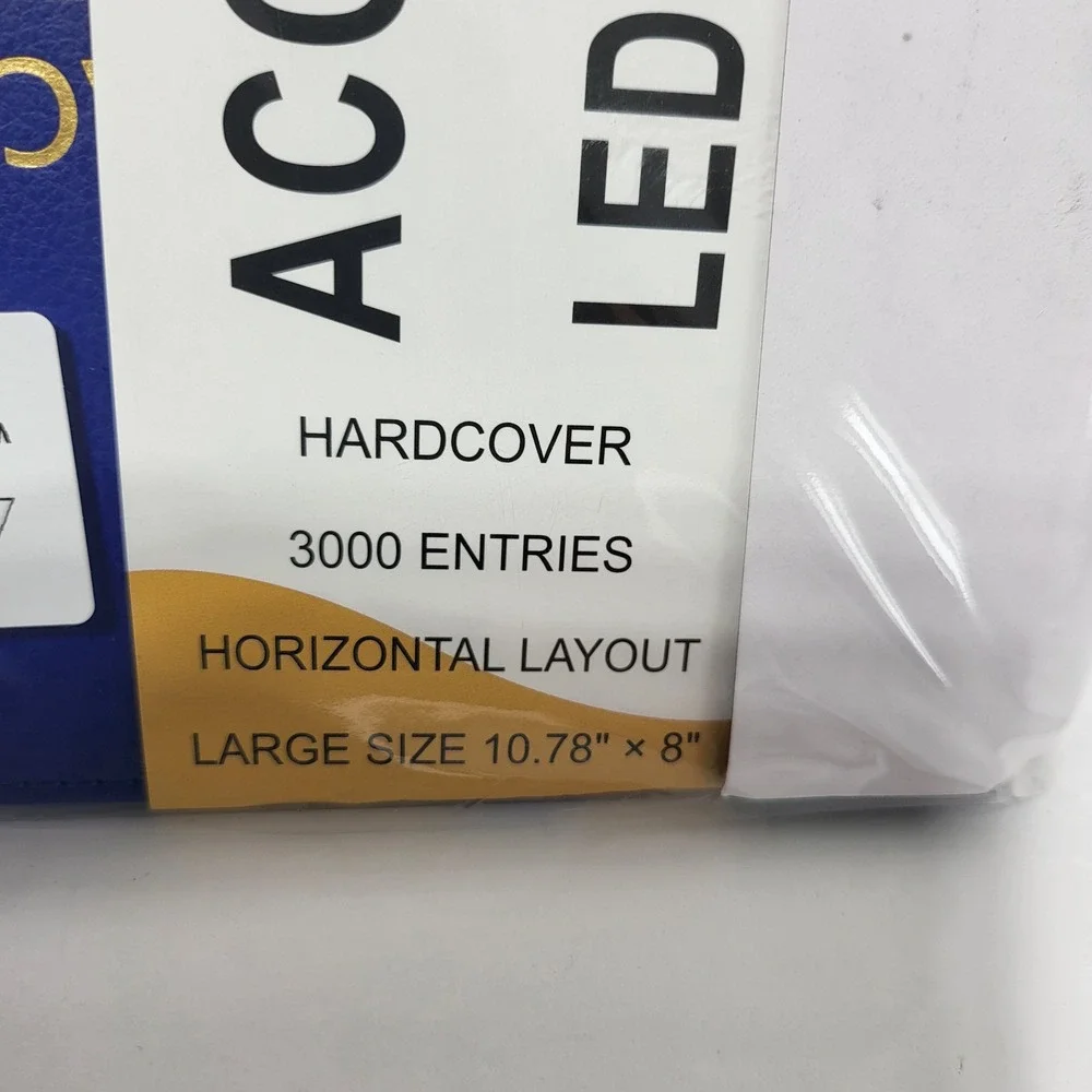 HAUTOCO Accounting Ledger Book Hardcover Large 10.78 x 8 Navy‎ Blue 3000 Entries